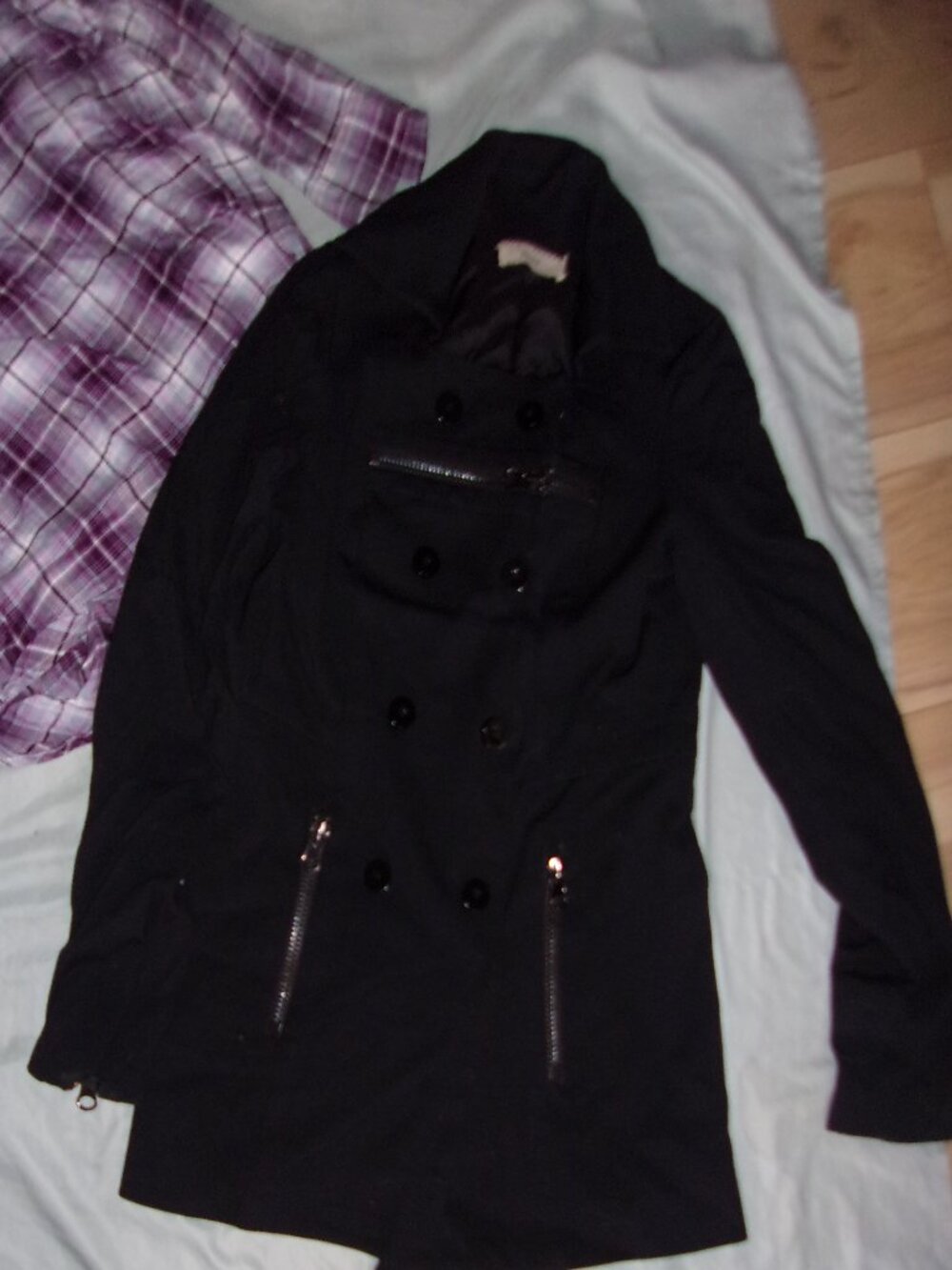 CLUNY size extra small womens coat jacket spring fall black trench